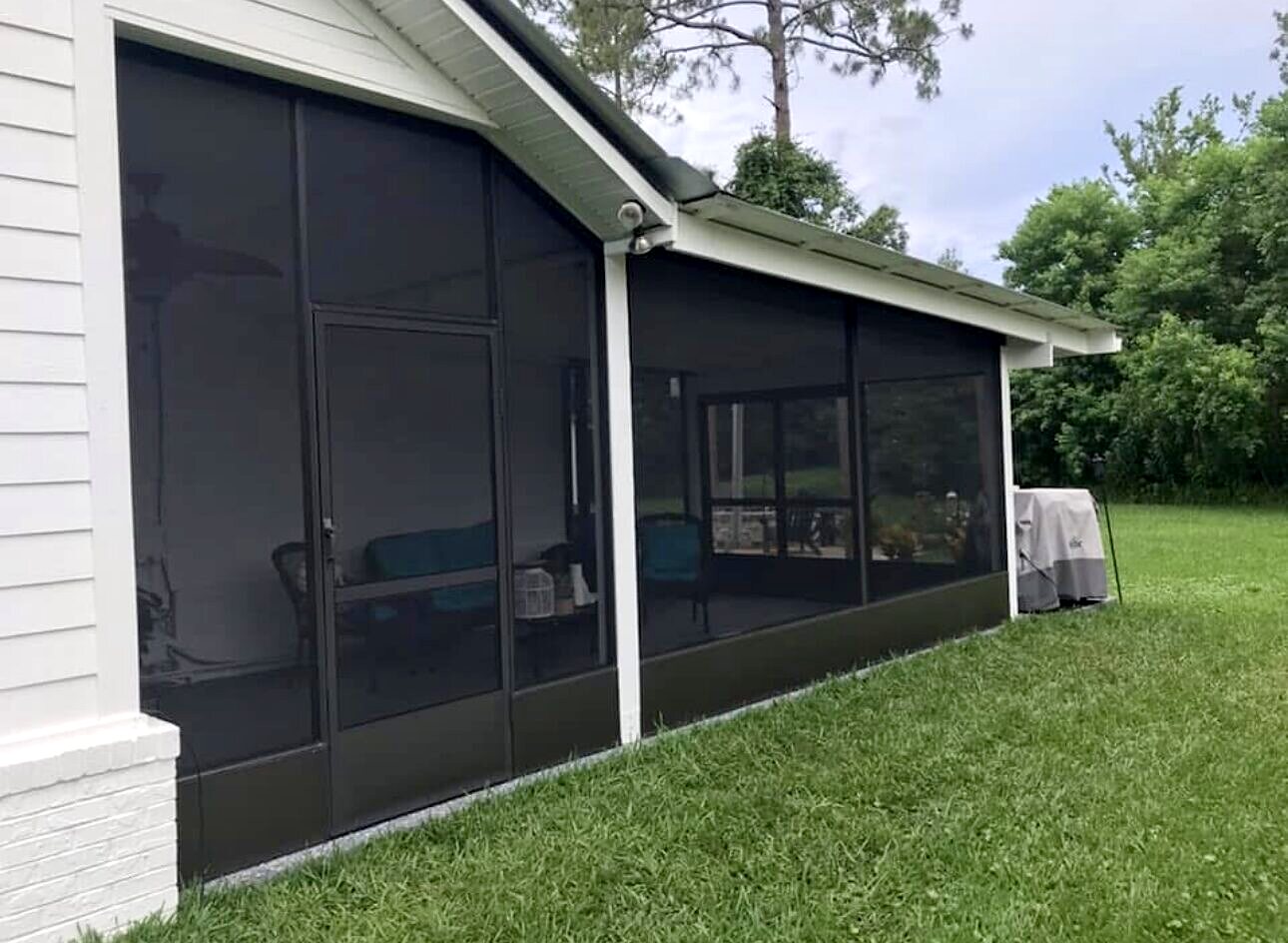 Completed lanai screen enclosure